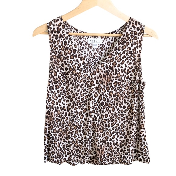 VELVET by Graham & Spencer Leopard Print Sleeveless Top Size Small - Picture 3 of 10